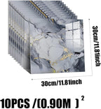 10pcs Peel and Stick Tile Shower Waterproof Marble Tiles Wall Panels, - Image 3