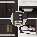 Smuxee Brown Wall Cabinet with Towel Bar - Image 5