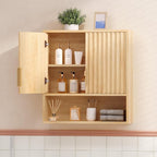 VINGLI Fluted Modern Medicine Cabinet, Bathroom Wall Cabinet Over Toilet Storage - Image 3