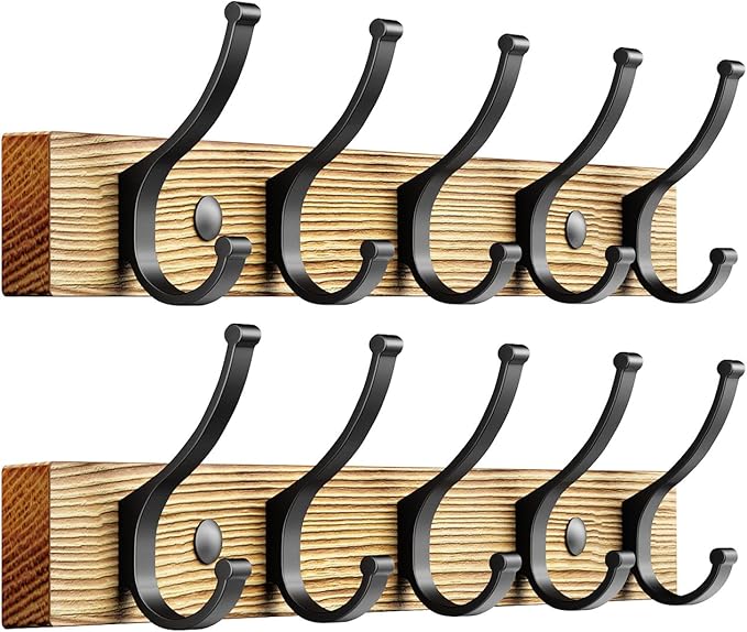 Optish Coat Rack Wall Mount, 16.5 Inches Wood Coat Hooks Wall Mount, Wall Coat by Optish