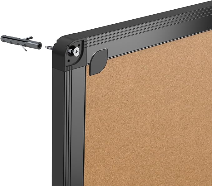 VIZ-PRO Cork Notice Board, 48 X 36 Inches, Cork Bulletin Board - Image 4