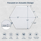 12 Pack Hexagon Acoustic Panels, Self-Adhesive Acoustic Wall Panels - Image 6