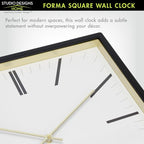 Forma Square Modern Wall Clock, Quartz Movement, Glass Face, Contemporary - Image 6