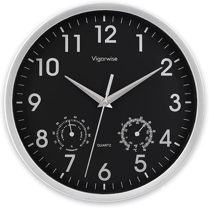 Wall Clock, Sweep Silent Movement Accurate Clocks by Vigorwise