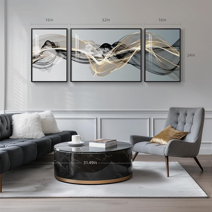 Large Framed Modern Luxury Abstract Wall Art - Image 3