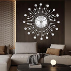 Large Wall Clock for Living Room Decor Non-Ticking Quiet Metal Quartz Clocks - Image 7