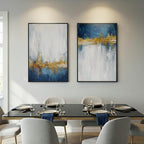 Framed Blue and White Abstract Wall Art - Image 8