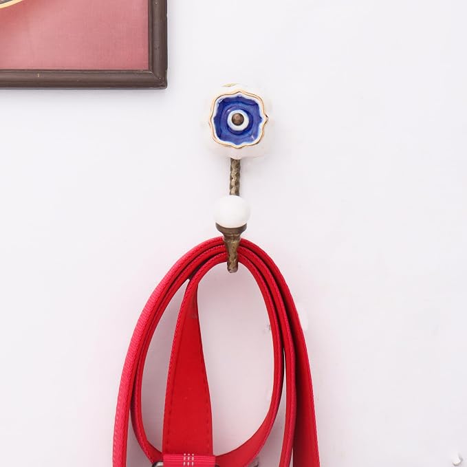 Indian Shelf Pack of 6 Ceramic Wall Hooks - Image 9