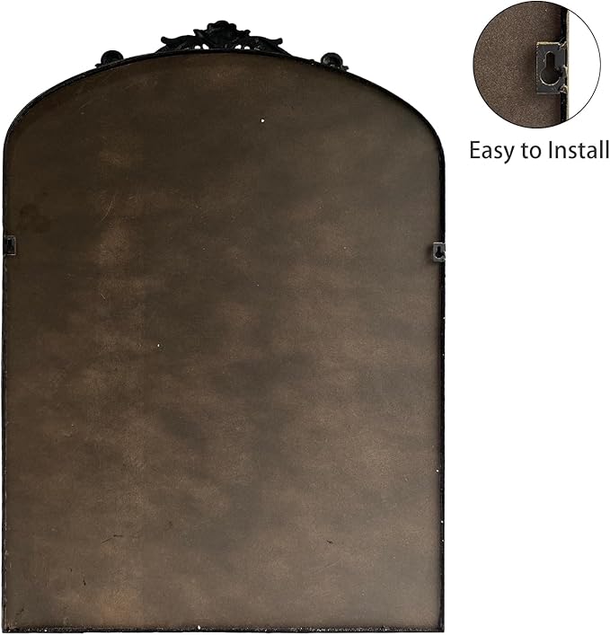 HQiJun Black Vintage Wall Mirror Window Decorative Traditional Mirrors Antique - Image 4