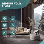 OUZUGIE WPC Acoustic Slat Wall Paneling, Living Room, TV Background, Study Room - Image 6