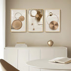 Framed Modern Luxury Gold Wall Art, 3 Piece Bright Style Art Prints Paintings - Image 3