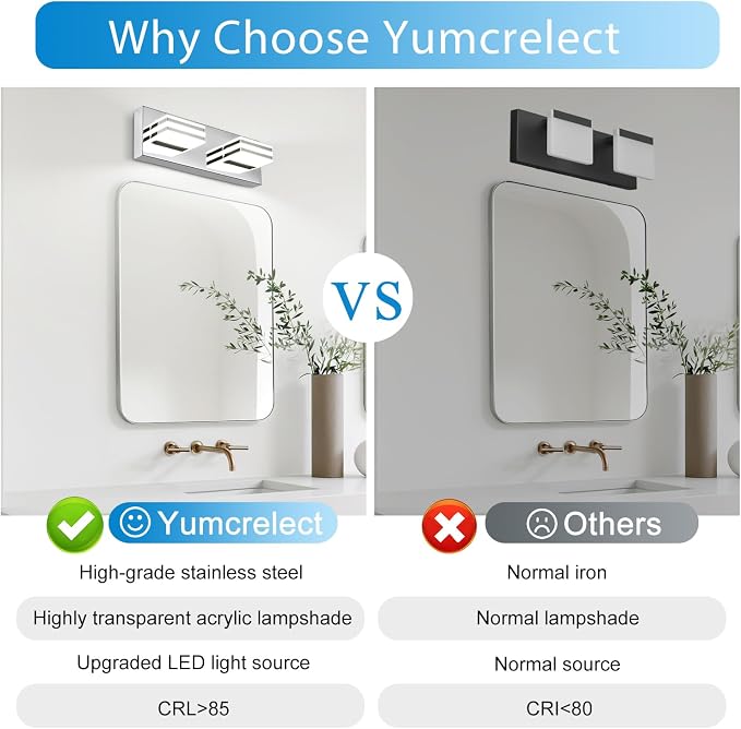 LED Vanity Light Bar 2 light Bathroom Mirror Light Fixtures Modern 12W Bath - Image 6