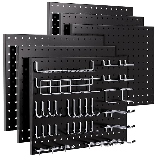 INCLY 90PCS Pegboard Wall Organizer, 6 Pack Metal Peg Board Panels by INCLY