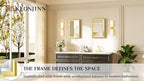Keonjinn 16" x 24" Gold Bathroom Mirrors, Brushed Gold Framed Mirror, Beveled - Image 7