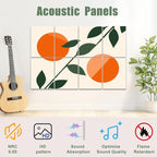 8 Pack Art Acoustic Panels Sound Absorbing Boho Botanical Leaf Orange Green - Image 3
