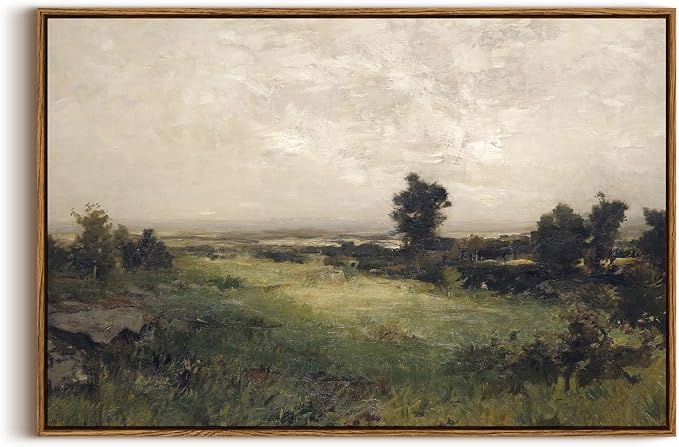 InSimSea Framed Canvas Wall Art Vintage Decor, Large Wall Art, Wild Field by InSimSeaArt