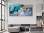 Anolyfi Teal Abstract Canvas Wall Art - Image 5
