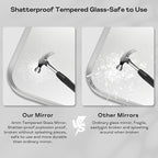 Brushed Nickel Bathroom Wall Mirror, Tempered Glass, Shatter Proof, Hangs - Image 5