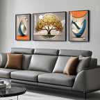 Cuspin Modern Luxury Large Wall Art Set of 3 Bright Style Abstract Paintings - Image 2