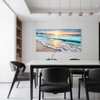 Baisuart S02298 Canvas Prints Wall Art Beach Sunset Ocean Waves Nature Pictures - Image 3