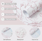 Yasinet Pink Floral Wallpaper Boho Peel and Stick Wallpaper Pink and White - Image 5