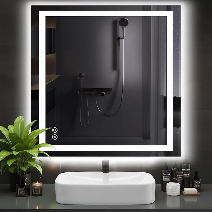 DUMOS 36.1"x36.1" LED Bathroom Mirror, Smart Anti-Fog Bathroom Vanity Mirror by DumosLifestyle