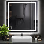 DUMOS 36.1"x36.1" LED Bathroom Mirror, Smart Anti-Fog Bathroom Vanity Mirror by DumosLifestyle