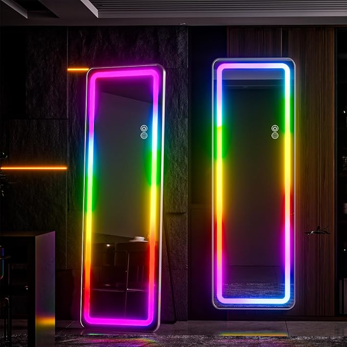 Koonmi Full Length Mirror with LED Lights, RGB Color Changing Lights, 7 Dynamic - Image 8
