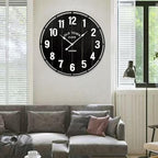 EMAX HOME Large Old Town Farmhouse Black Wall Clock 30 Inch Rustic Antique Wood - Image 3