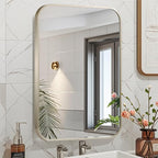 22x30 Inch Brushed Nickel Bathroom Mirror, Framed Rectangle Mirror - Image 2