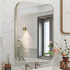 30x36 Inch Brushed Nickel Bathroom Mirror, Framed Rectangle Mirror - Image 2