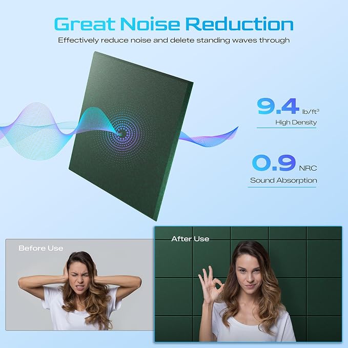 22 Pack Self-Adhesive Acoustic Panels, Soundproof Wall Panels - Image 3