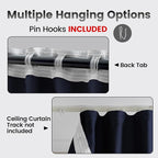 Extra Wide Room Divider Blackout Ceiling Track Curtains Back Tab - Image 2