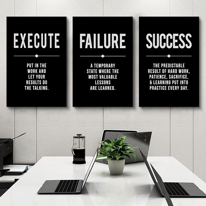 Framed Canvas Wall Art Success Quote, Office Wall Art, Positive Motivational - Image 5