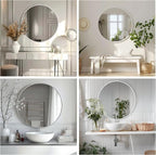 Sunniry White Circle Mirror, Round Mirror 20 inch, Circle Mirrors - Image 6