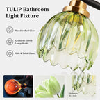 TALOYA Bathroom Vanity Light Fixtures, 4-Light Modern Black and Gold Wall Lights - Image 3