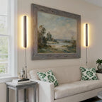Farmhouse Plug in Wall Sconces, 23.6 inch Faux Walnut Finish LED Long Wall - Image 6