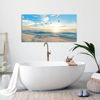 Goldfoilart Ocean Beach Sunset Canvas Wall Art - Image 5
