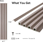 8-Pack WPC Wall Panels 118’’ x 6.1’’ 3D Slat Wall Panel Acoustic Wall Paneling - Image 2