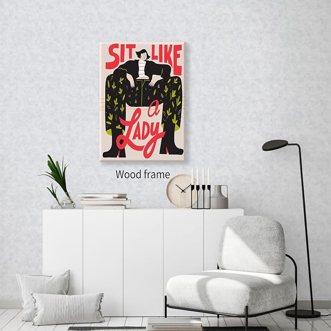 Funky Feminist Wall Art Vintage Trendy Equal Rights Canvas Poster 08x10 inch - Image 7