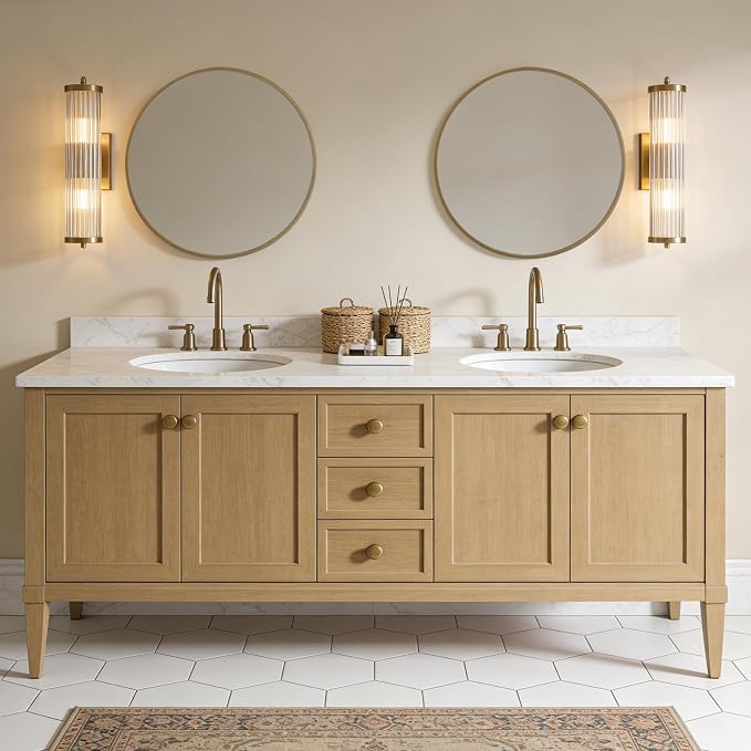 WallBeyond Round Wood Mirror 24" Circle Wall Mirror - Image 4