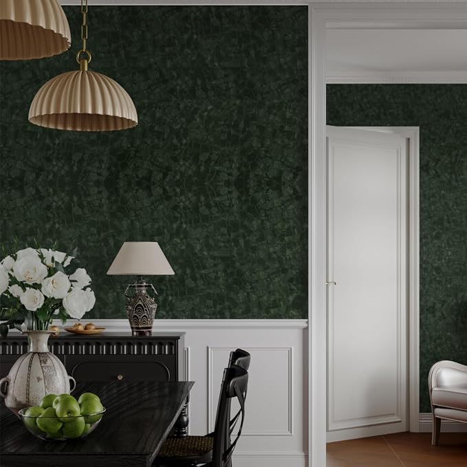 Abyssaly Dark Green Peel and Stick Wallpaper - Image 9