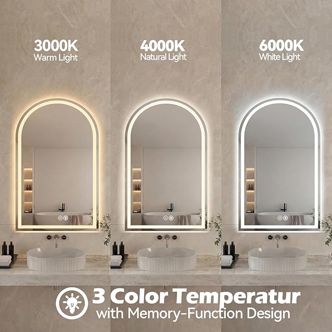 DUMOS 20"×28" LED Bathroom Mirror - Image 5