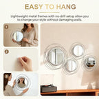 4 Piece Gold Round Wall Mirror Set Modern Metal Circle Home Decor - Image 4
