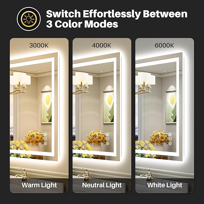 30x36 Inch LED Bathroom Mirror - Image 4