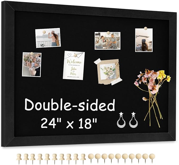 Double-Sided Black Cork Board by AMUSIGHT