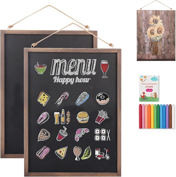 SELEAD 2-Pack Solid Wood Frame Chalkboard Signs by SELEAD
