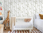 Timeet Green Leaf Wallpaper 16" x 197" Boho Floral Peel & Stick Removable - Image 7