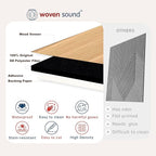 WoveN SounD Artisan Acoustic Wall Panels, 16 Pack 12x12 Inch, PVC Wood Grain - Image 4