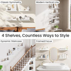 BAYKA Floating Shelves for Wall, 15.7in Wall Mounted Rustic Wood Shelves for - Image 9